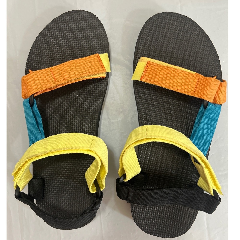 Teva Original Universal Multi Colorblock Sandals Mens 10 1004006 Yellow Orange